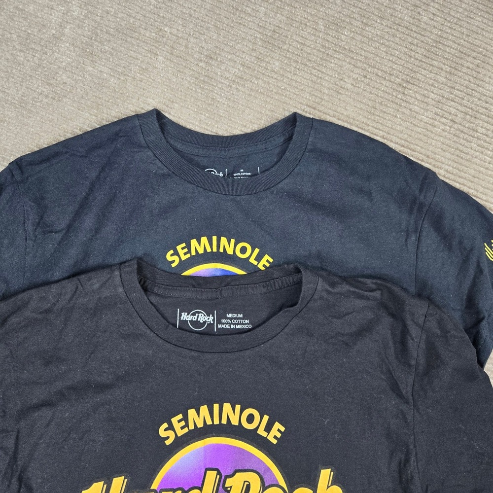 Hard Rock Unisex Medium Black Seminole Florida Casino Bundle 2 Graphic T-Shirts